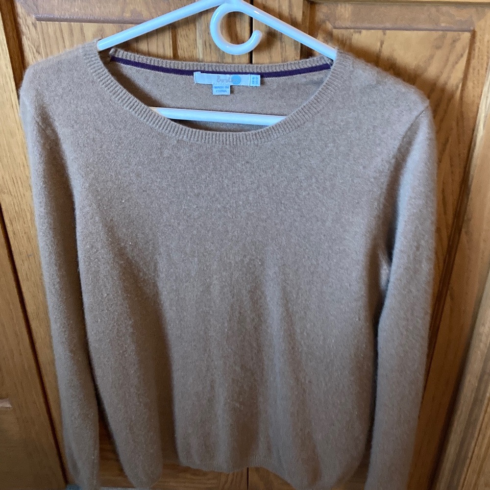 Boden Tan cashmere Sweater size 12